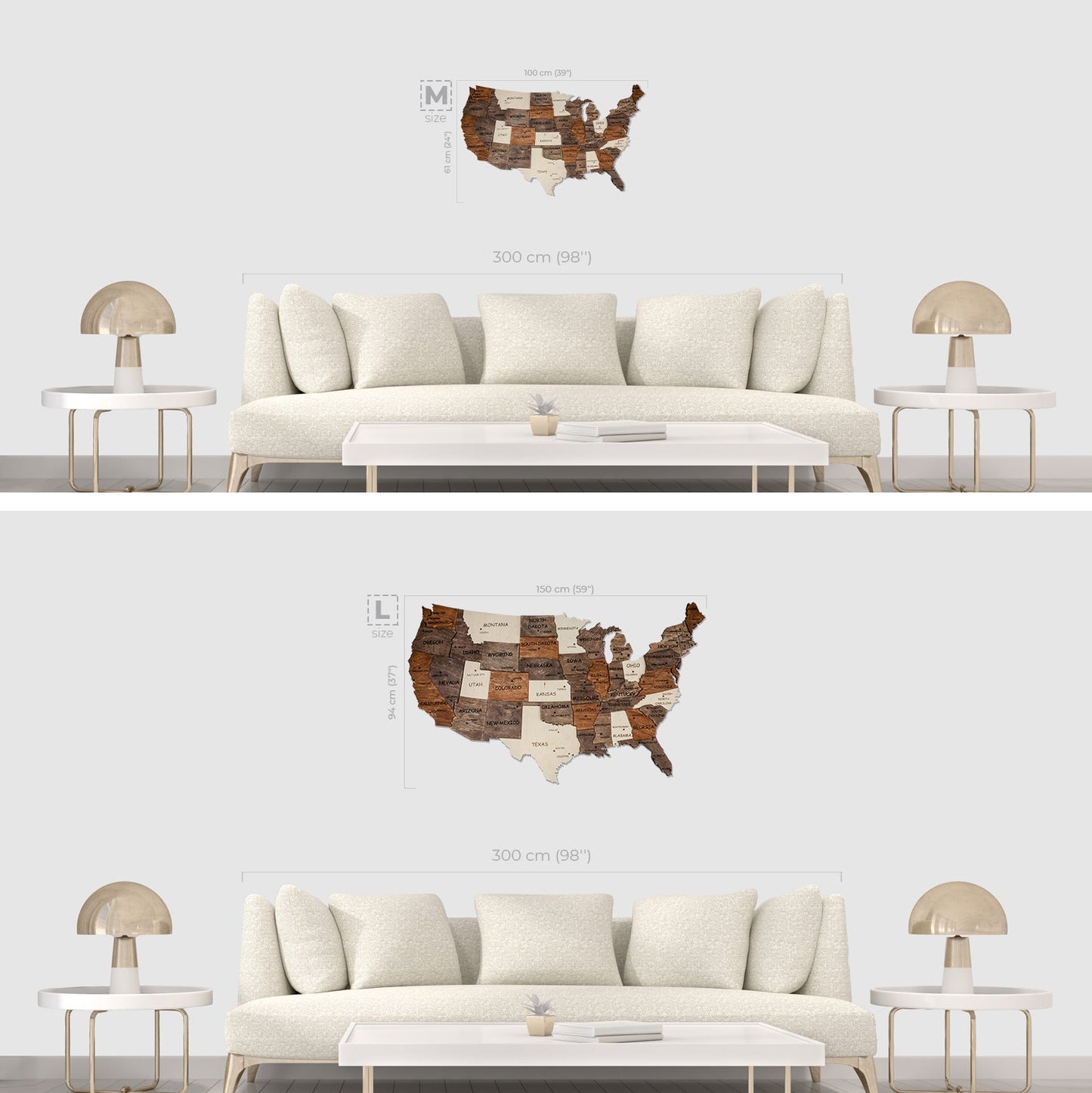 3D Wooden USA Map Multicolor by EnjoyTheWood