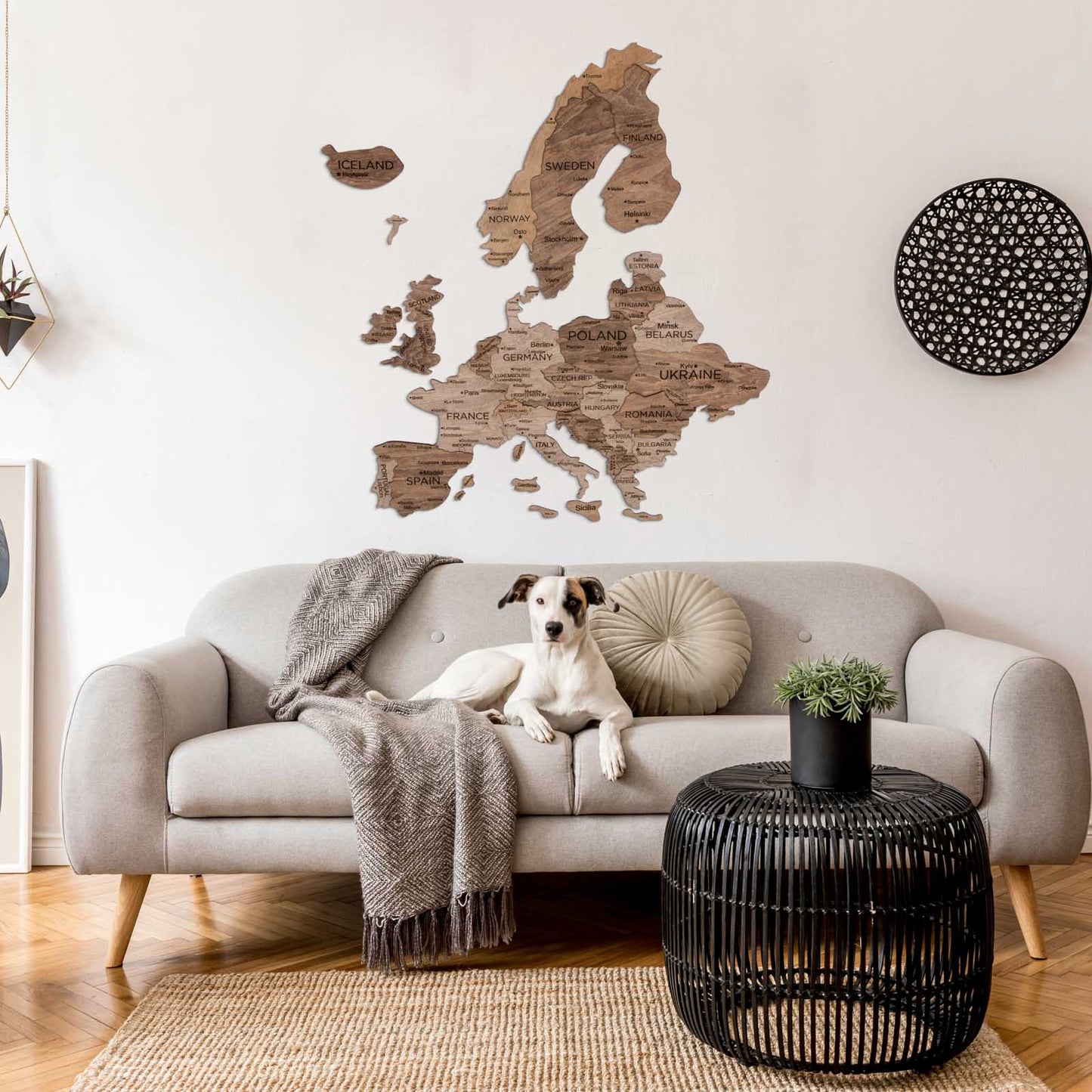 3D Europa Holzkarte Terra