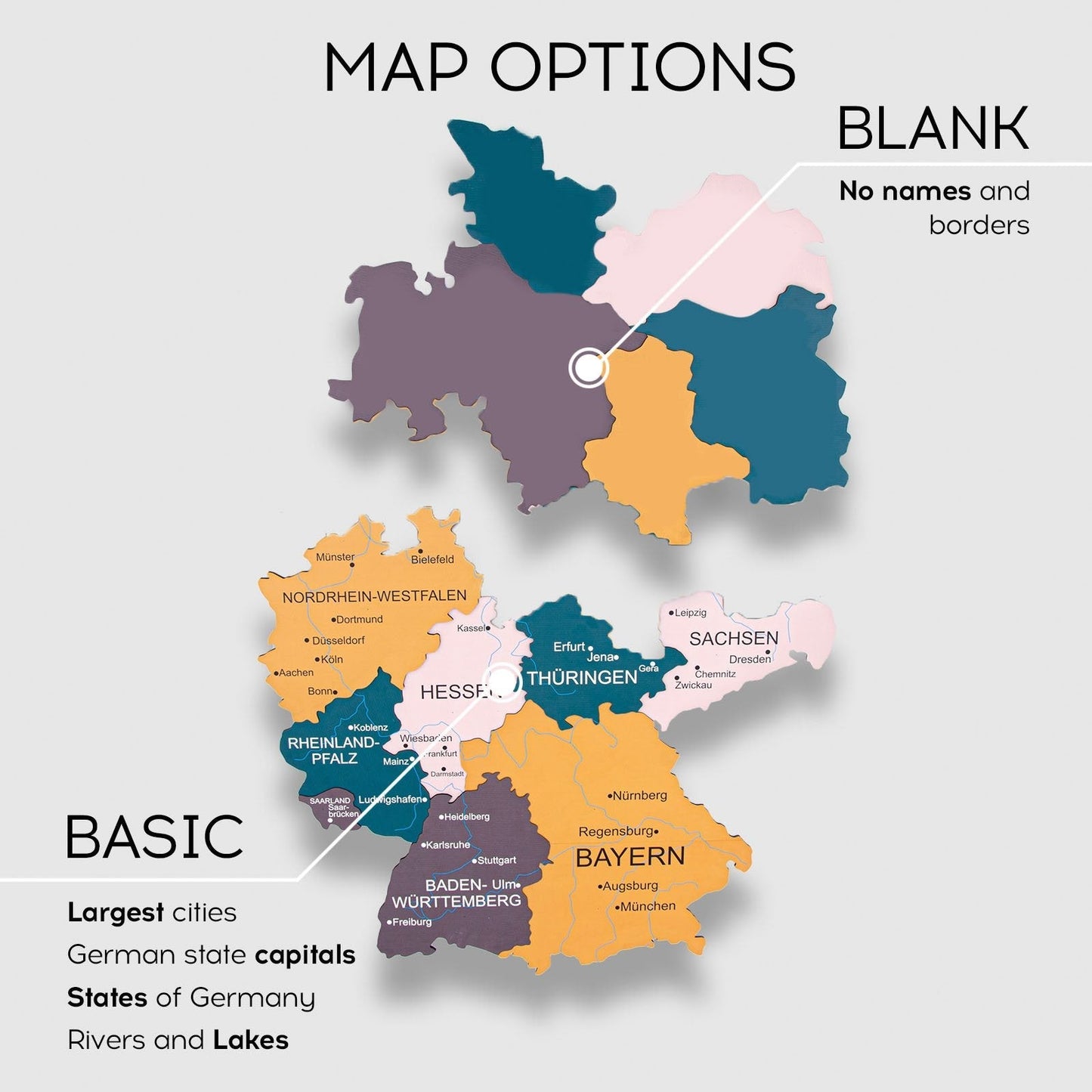 3D Germany Wooden Map Country