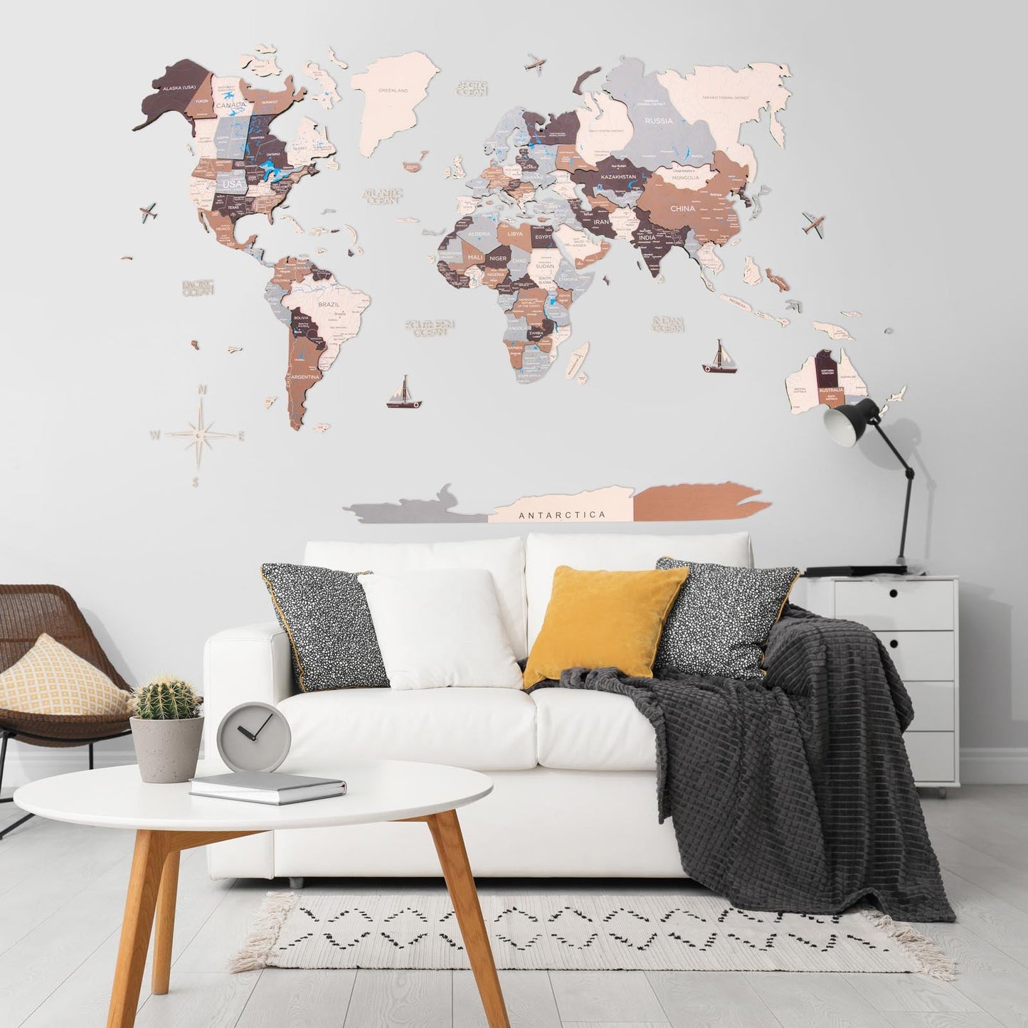 3D Wooden World Map Suburbs by EnjoyTheWood