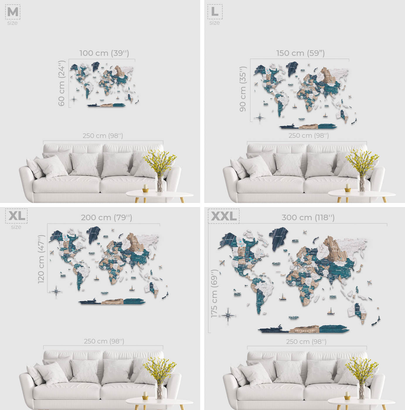 3D Wooden World Map Mystery by EnjoyTheWood