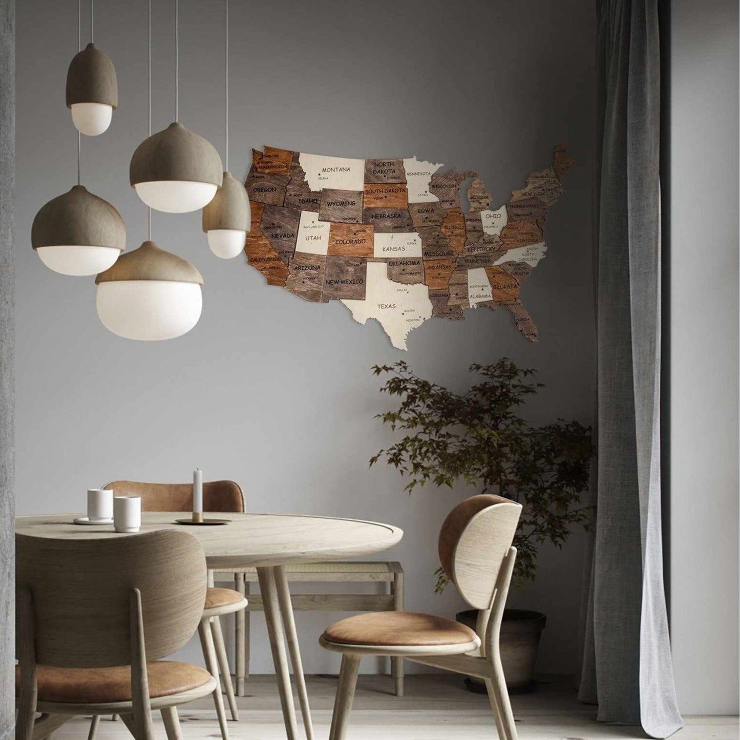 3D Wooden USA Map Multicolor by EnjoyTheWood
