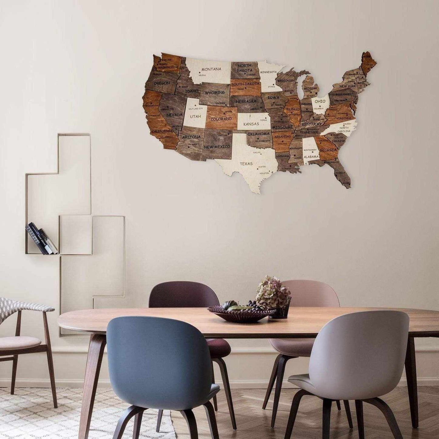 3D Wooden USA Map Multicolor by EnjoyTheWood