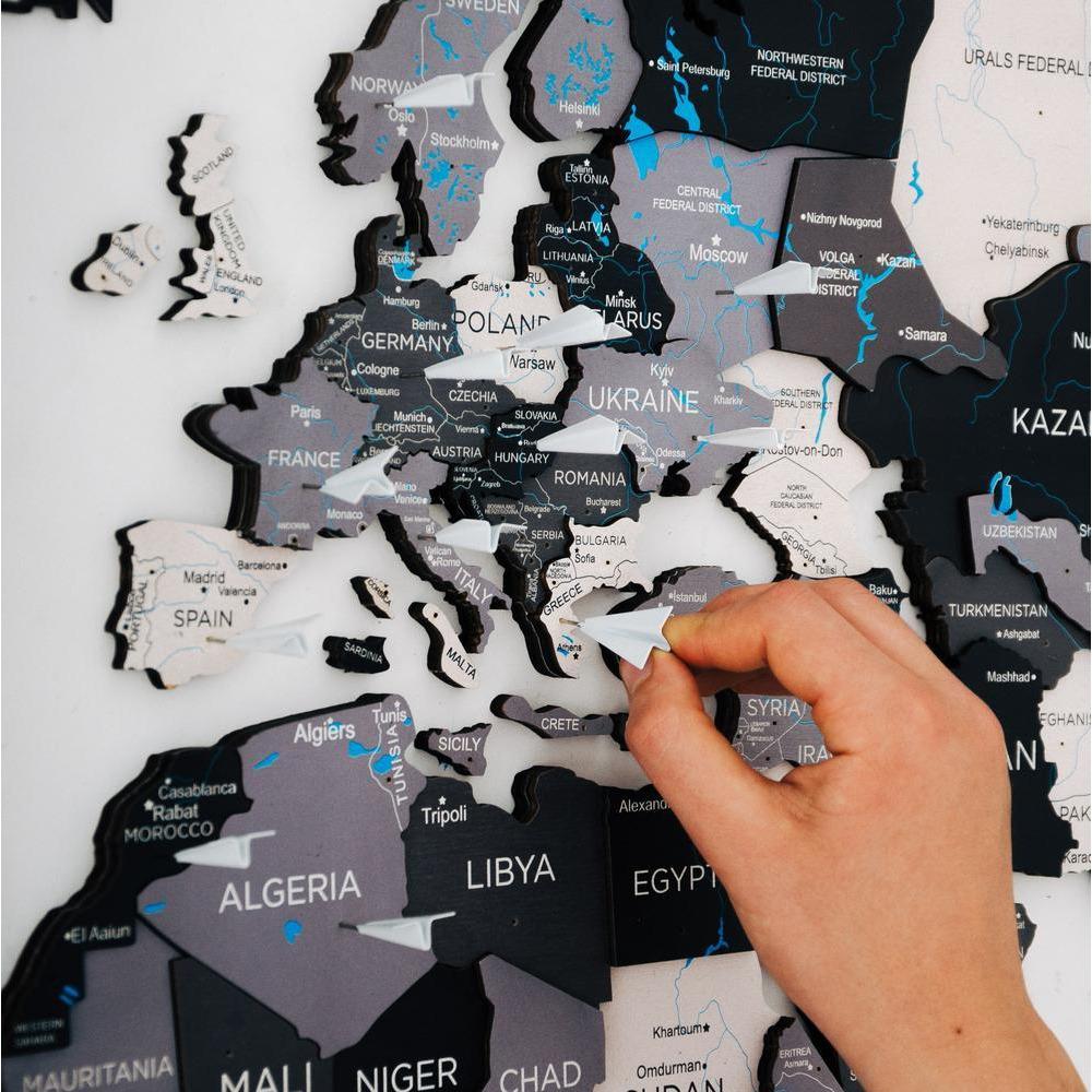 3D Wooden World Map Nordik by EnjoyTheWood