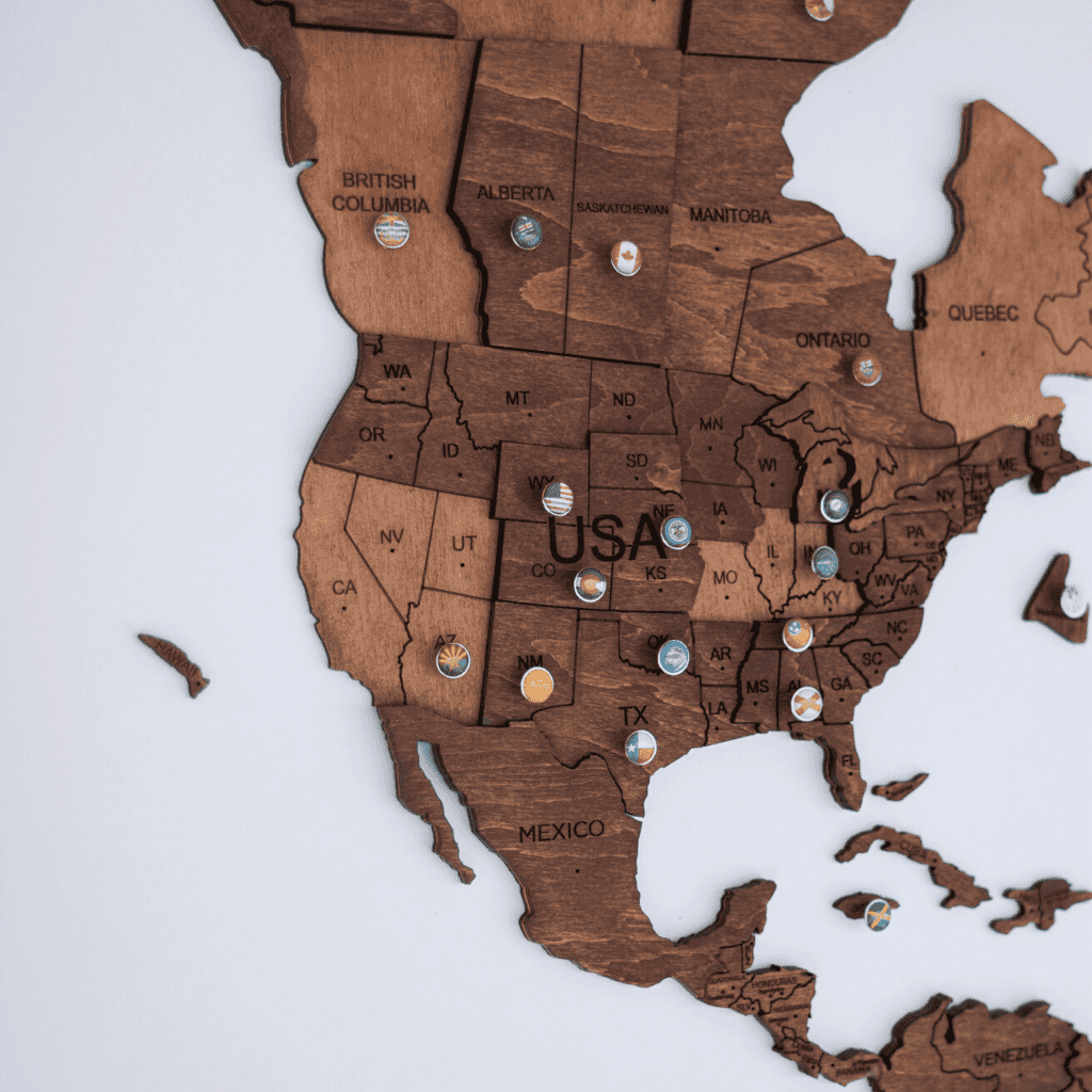 3D Wooden World Map Oak by EnjoyTheWood
