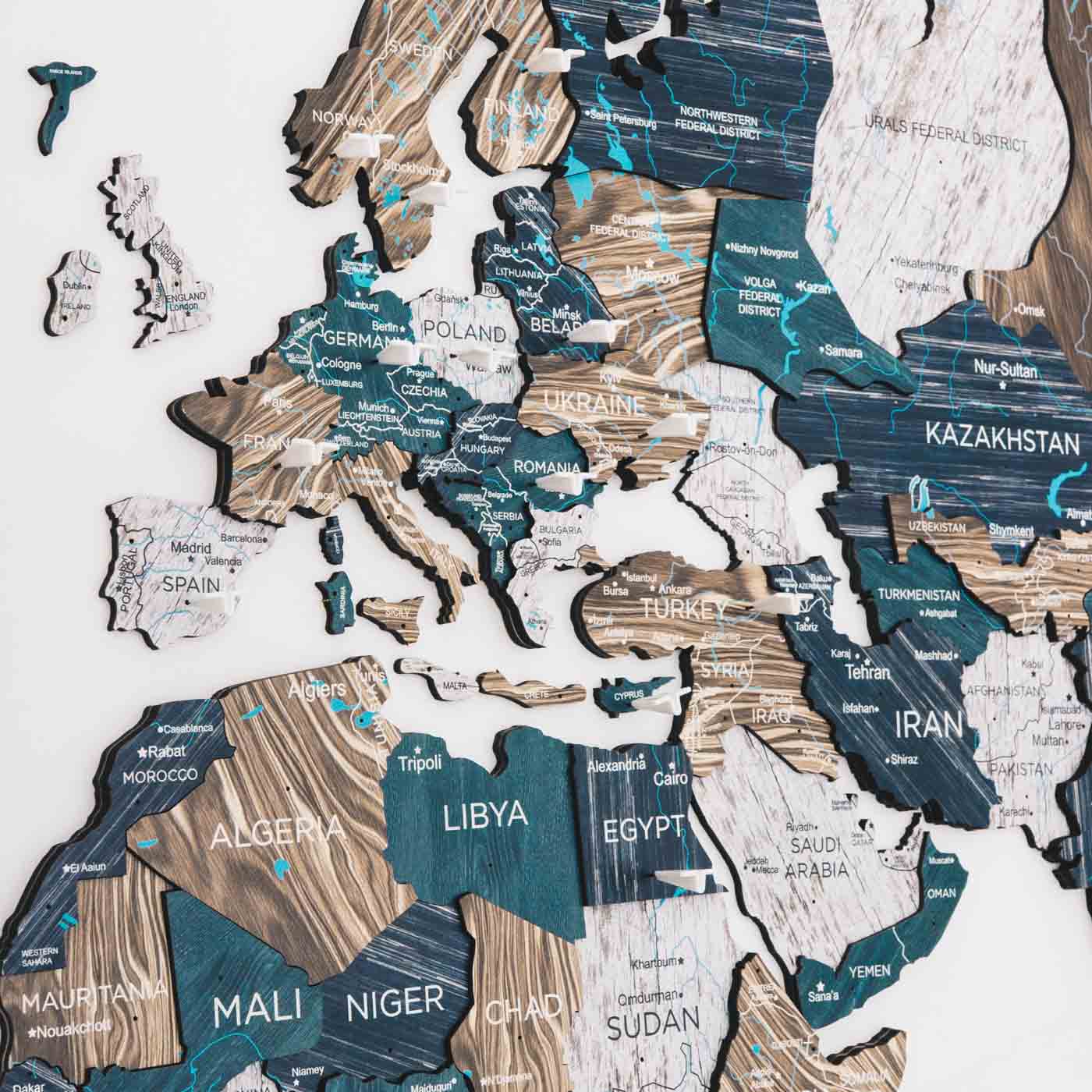 3D Wooden World Map Mystery by EnjoyTheWood