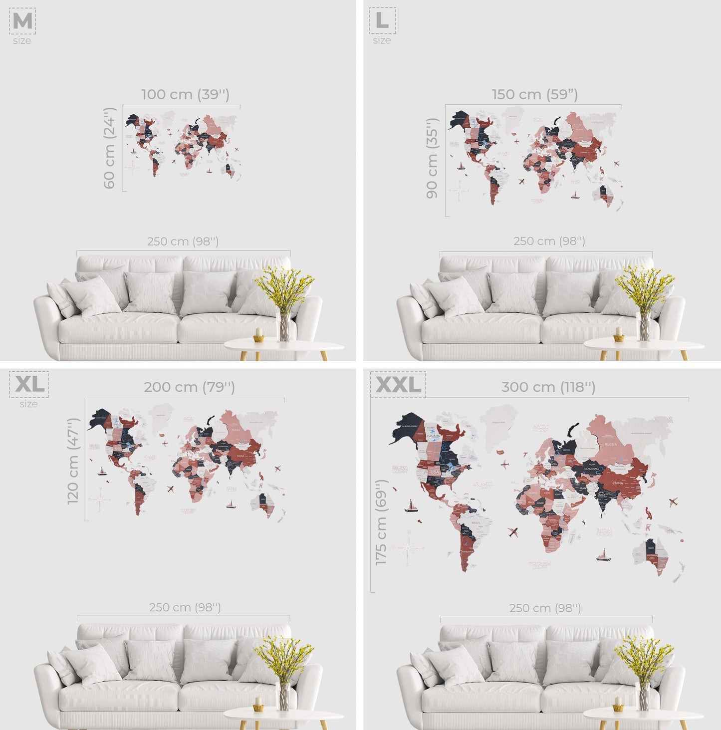 3D Wooden World Map Rustic by EnjoyTheWood