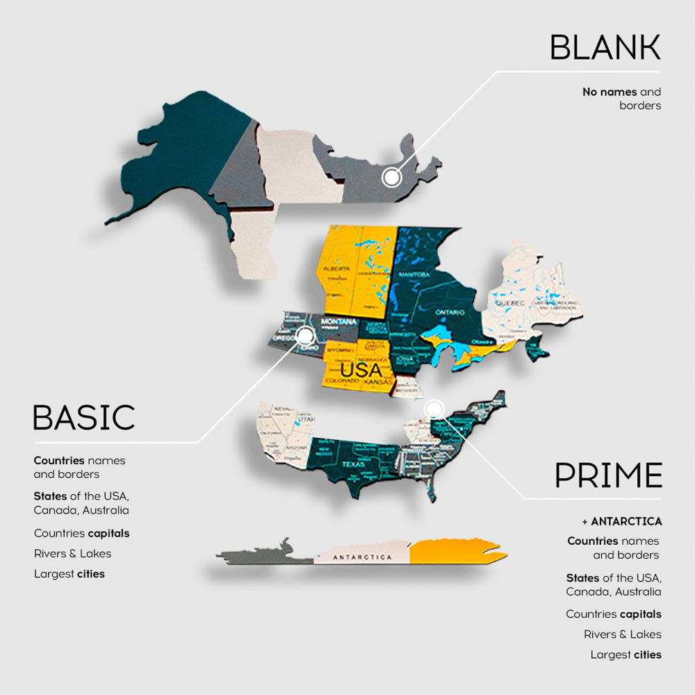 3D Wooden World Map Country by EnjoyTheWood
