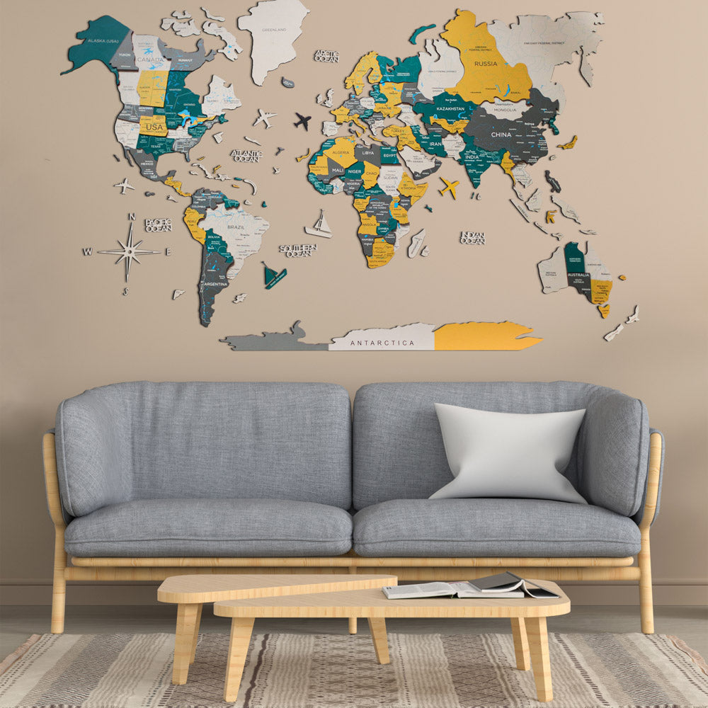 3D Wooden World Map Country by EnjoyTheWood