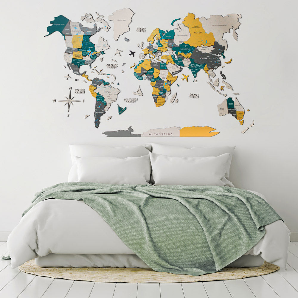 3D Wooden World Map Country by EnjoyTheWood