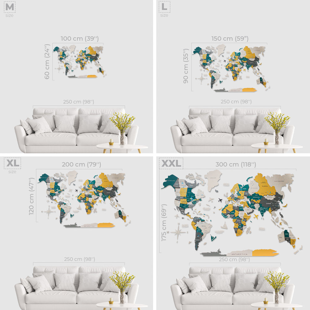 3D Wooden World Map Country by EnjoyTheWood