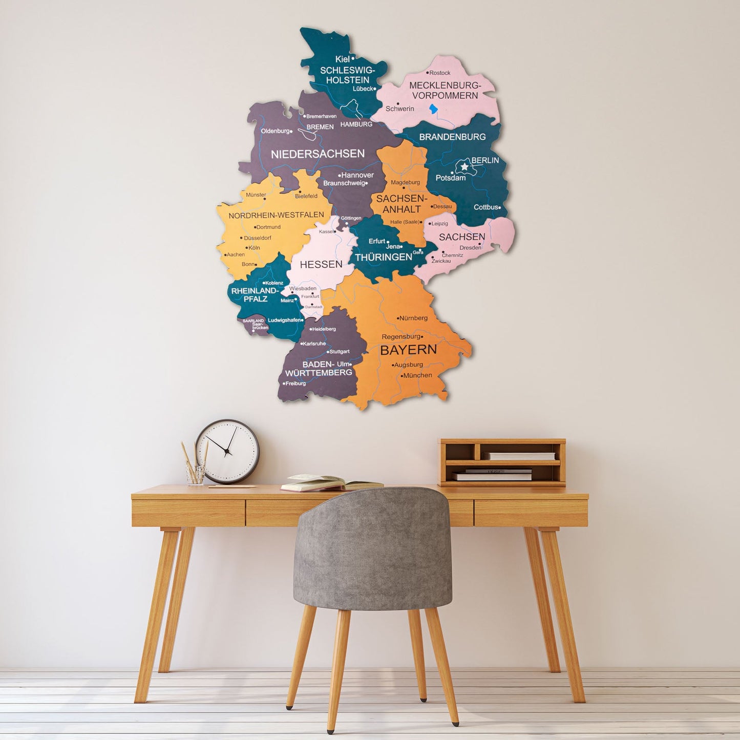 3D Germany Wooden Map Country