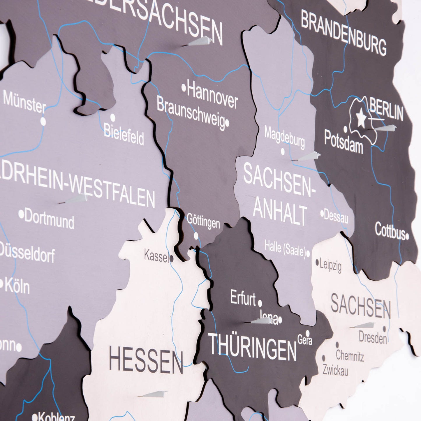 3D Deutschland Holzkarte Nordik