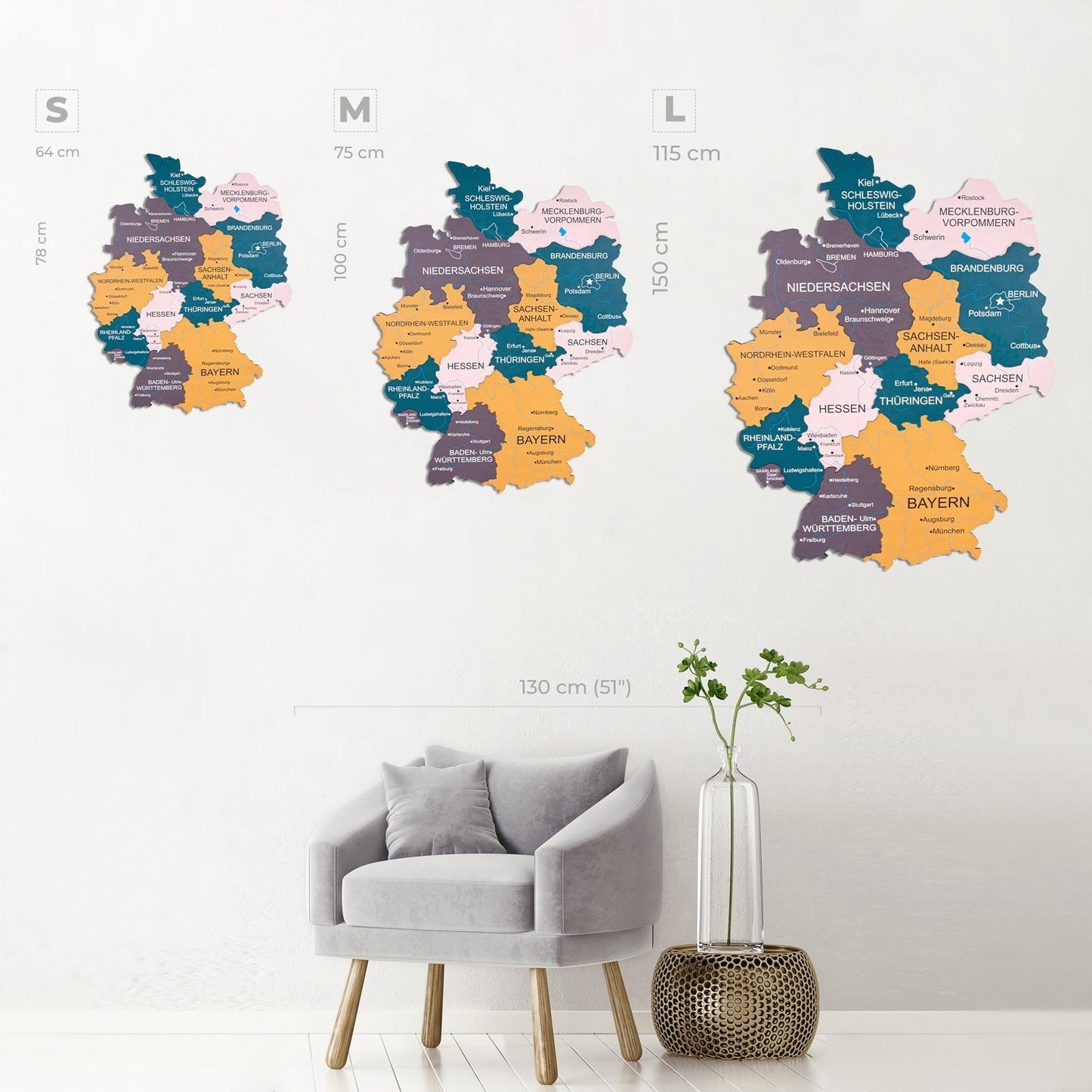 3D Germany Wooden Map Country